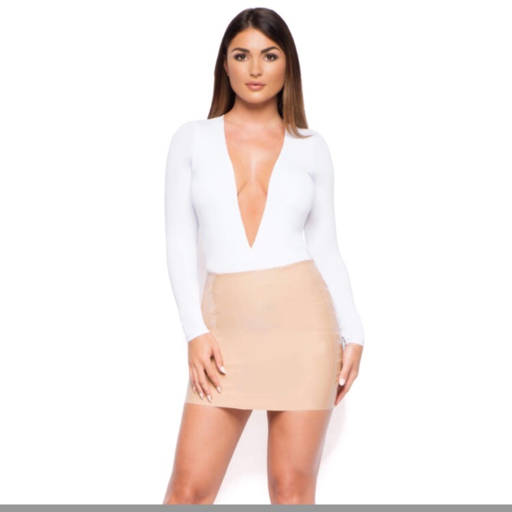 Vinyl mini skirt